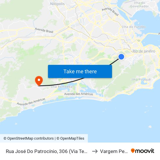 Rua José Do Patrocínio, 306 (Via Teodoro Da Silva) to Vargem Pequena map