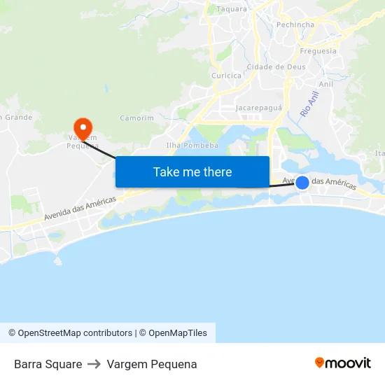 Barra Square to Vargem Pequena map