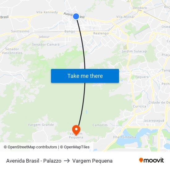 Avenida Brasil - Palazzo to Vargem Pequena map