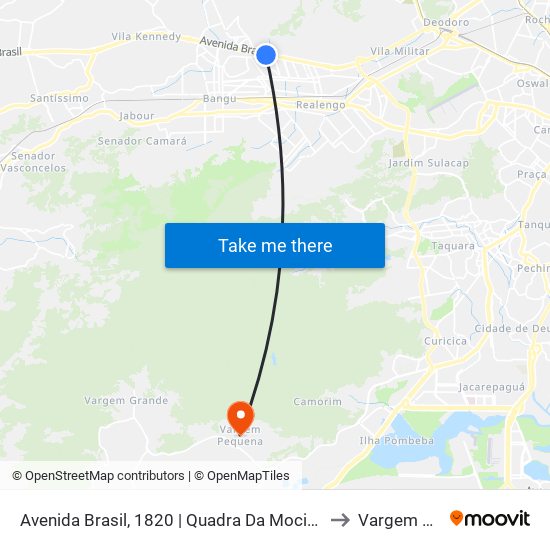 Avenida Brasil, 1820 | Quadra Da Mocidade (Sentido Deodoro) to Vargem Pequena map