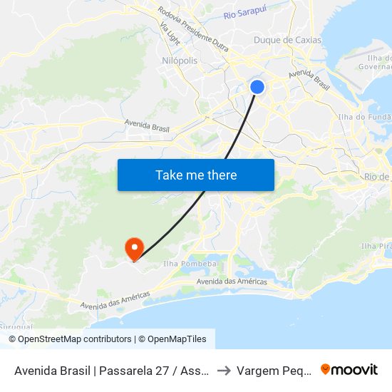 Avenida Brasil | Passarela 27 / Assaí Ceasa to Vargem Pequena map