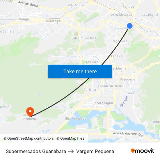 Supermercados Guanabara to Vargem Pequena map