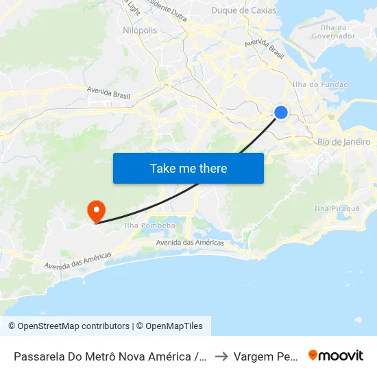 Passarela Do Metrô Nova América / Del Castilho to Vargem Pequena map