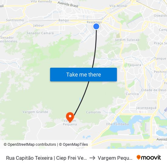 Rua Capitão Teixeira | Ciep Frei Veloso to Vargem Pequena map