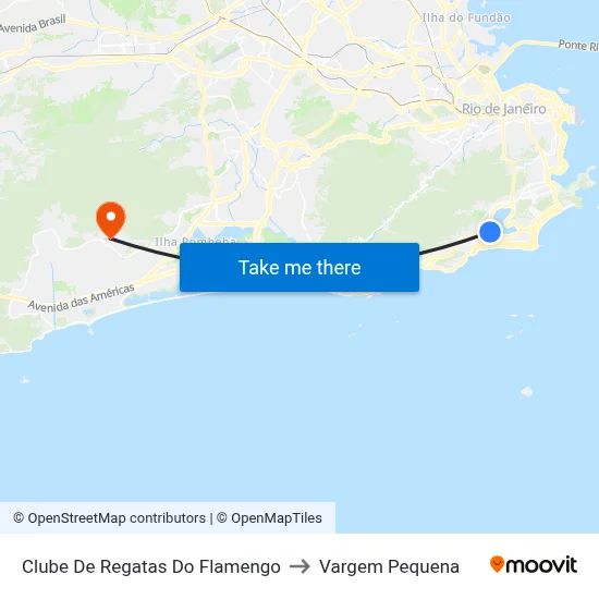 Clube De Regatas Do Flamengo to Vargem Pequena map