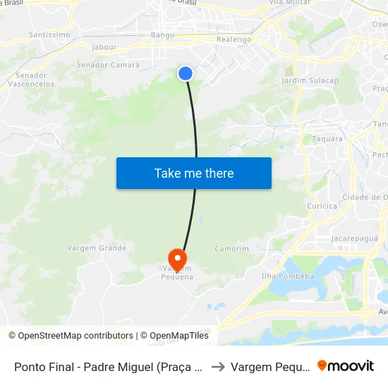 Ponto Final - Padre Miguel (Praça Do 77) to Vargem Pequena map