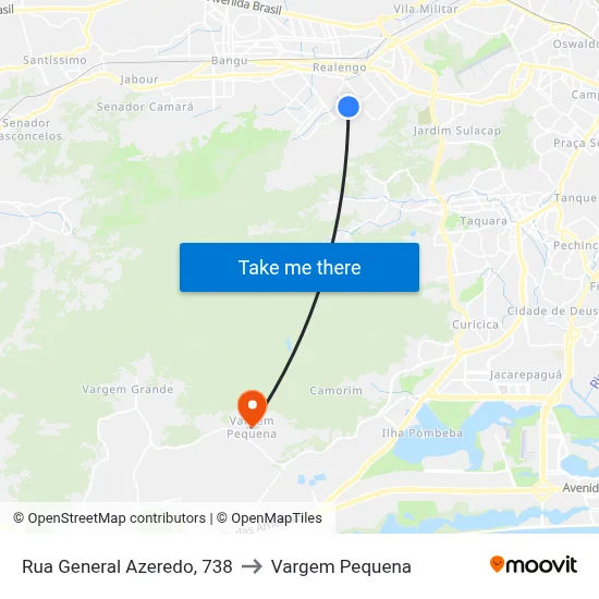 Rua General Azeredo, 738 to Vargem Pequena map