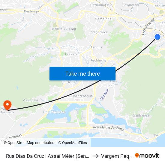 Rua Dias Da Cruz | Assaí Méier (Sentido Méier) to Vargem Pequena map