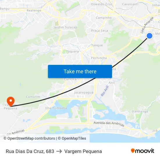 Rua Dias Da Cruz, 683 to Vargem Pequena map
