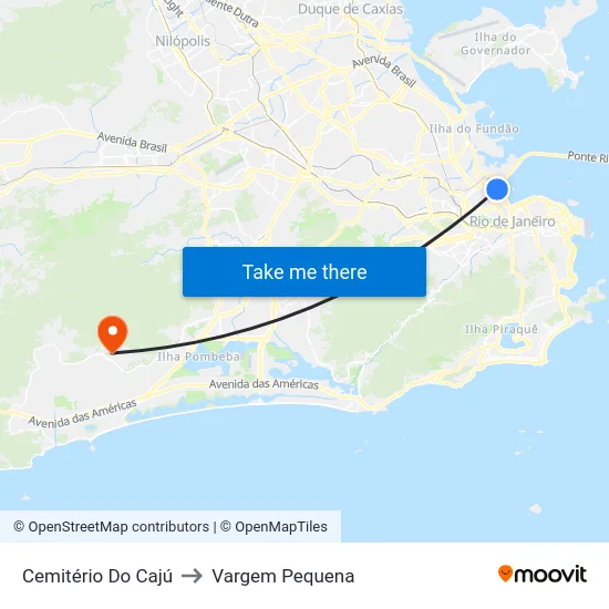 Cemitério Do Cajú to Vargem Pequena map