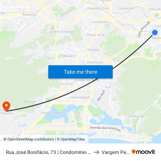 Rua José Bonifácio, 73 | Condomínio East Side Meier to Vargem Pequena map