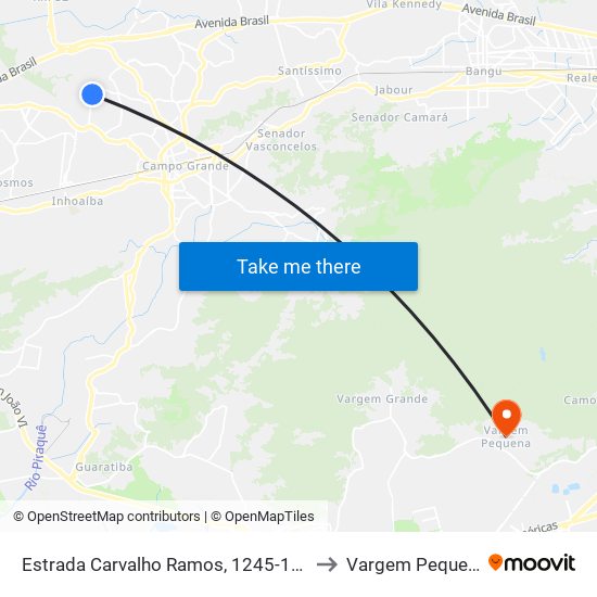 Estrada Carvalho Ramos, 1245-1347 to Vargem Pequena map