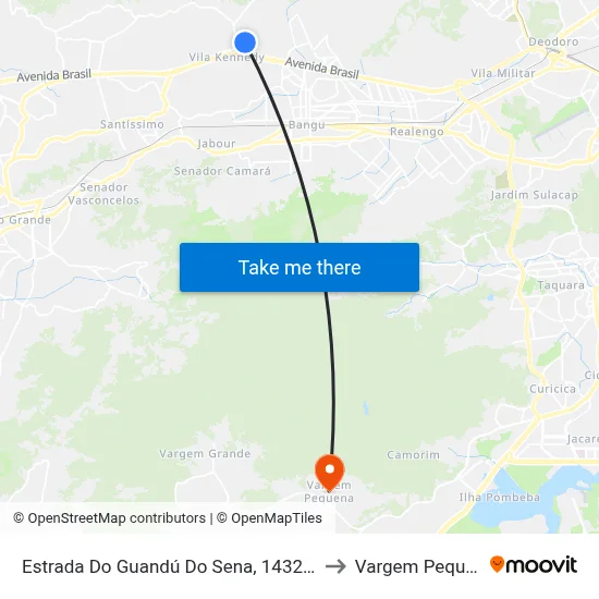 Estrada Do Guandú Do Sena, 1432-1456 to Vargem Pequena map