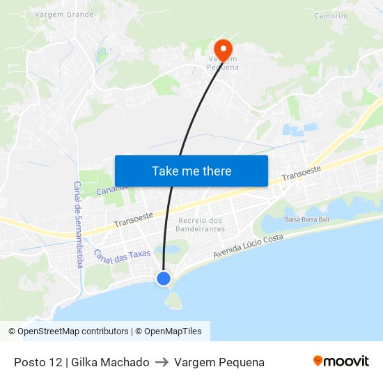 Posto 12 | Gilka Machado to Vargem Pequena map