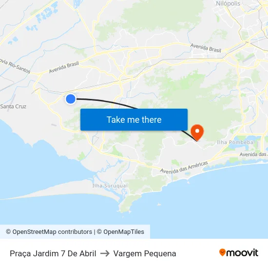 Praça Jardim 7 De Abril to Vargem Pequena map