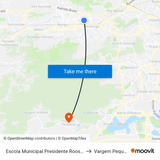 Escola Municipal Presidente Roosevelt to Vargem Pequena map