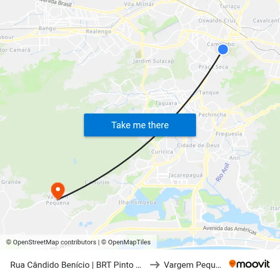 Rua Cândido Benício | BRT Pinto Teles to Vargem Pequena map