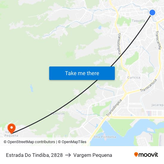 Estrada Do Tindiba, 2828 to Vargem Pequena map