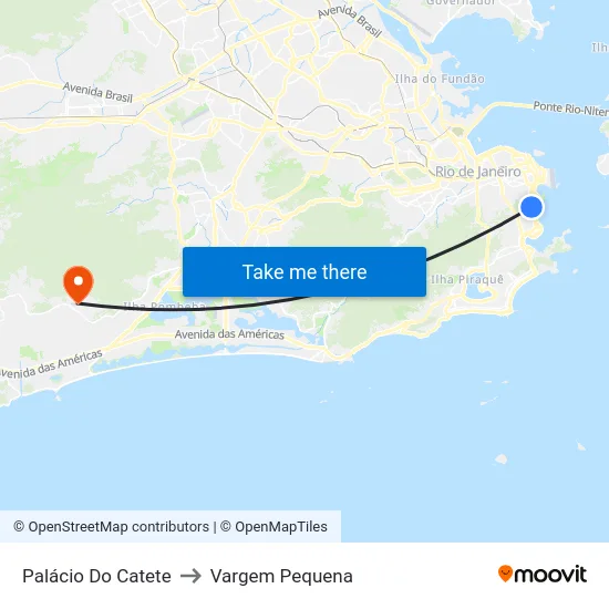Palácio Do Catete to Vargem Pequena map