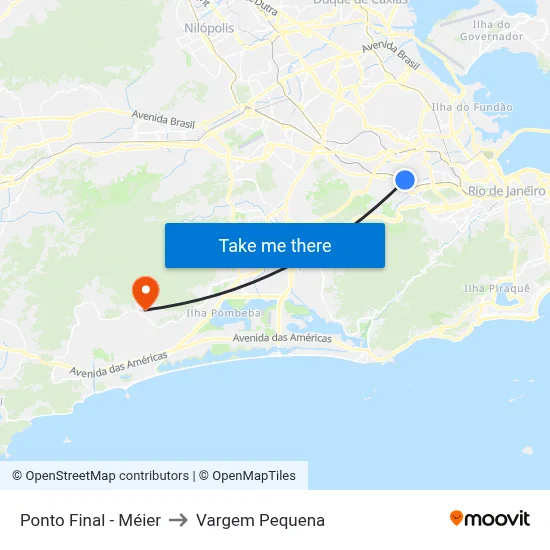 Ponto Final - Méier to Vargem Pequena map