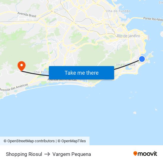 Shopping Riosul to Vargem Pequena map