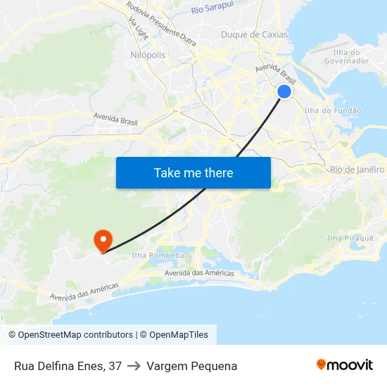 Rua Delfina Enes, 37 to Vargem Pequena map