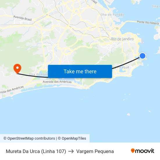 Mureta Da Urca (Linha 107) to Vargem Pequena map