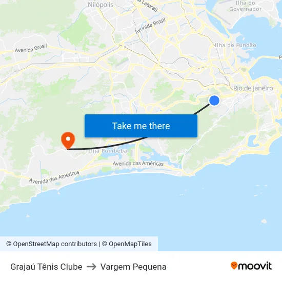 Grajaú Tênis Clube to Vargem Pequena map
