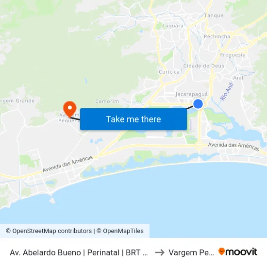 Av. Abelardo Bueno | Perinatal | BRT C. Metropolitano to Vargem Pequena map