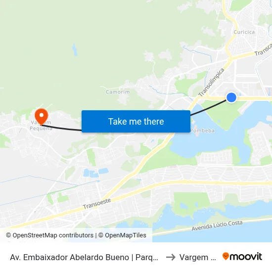 Av. Embaixador Abelardo Bueno | Parque Olímpico | Villas Da Barra to Vargem Pequena map