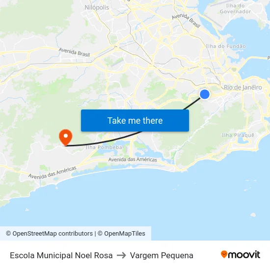 Escola Municipal Noel Rosa to Vargem Pequena map