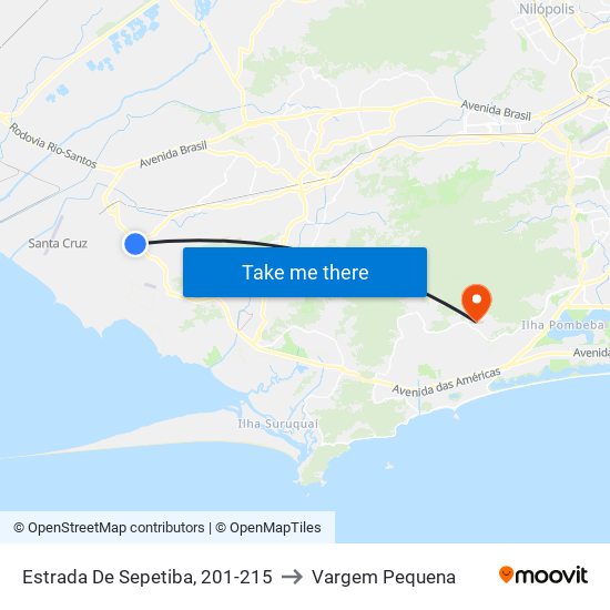 Estrada De Sepetiba, 201-215 to Vargem Pequena map