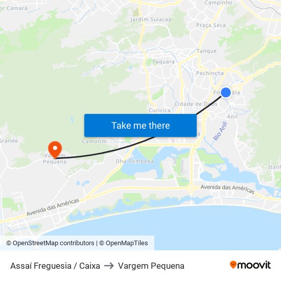 Assaí Freguesia / Caixa to Vargem Pequena map