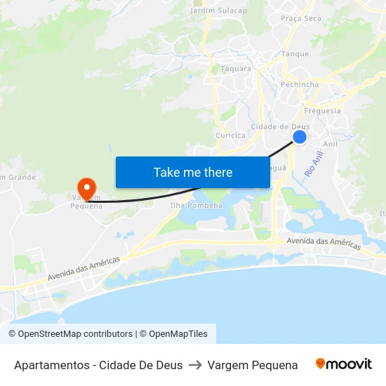 Apartamentos - Cidade De Deus to Vargem Pequena map