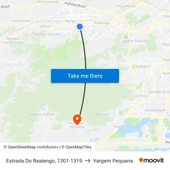 Estrada Do Realengo, 1301-1319 to Vargem Pequena map