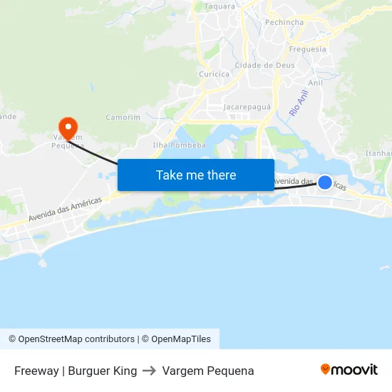 Freeway | Burguer King to Vargem Pequena map