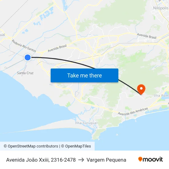 Avenida João Xxiii, 2316-2478 to Vargem Pequena map