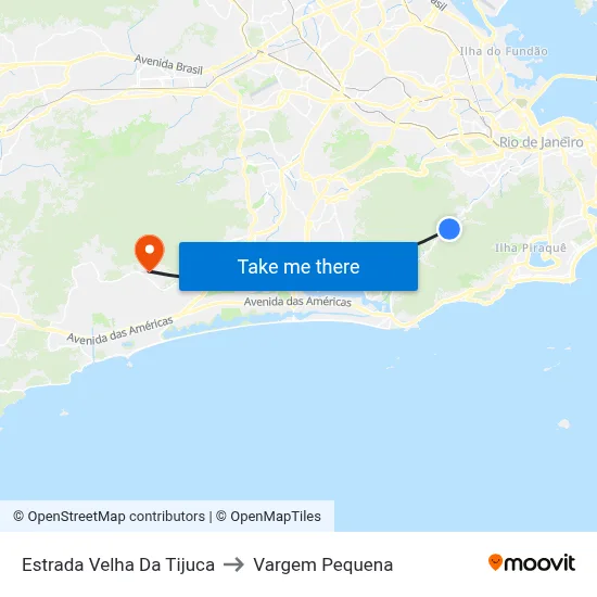 Estrada Velha Da Tijuca to Vargem Pequena map