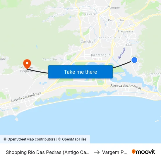 Shopping Rio Das Pedras (Antigo Castelo Das Pedras) to Vargem Pequena map