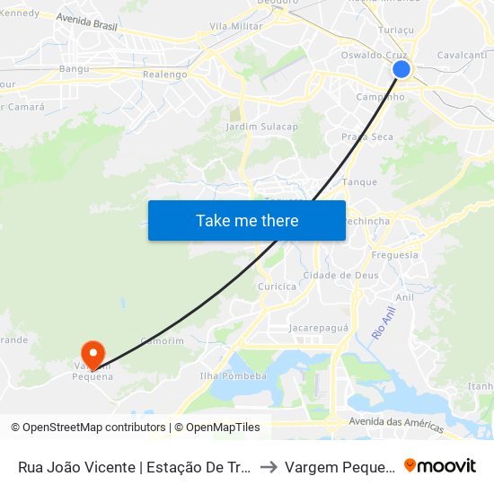 Rua João Vicente | Estação De Trem to Vargem Pequena map