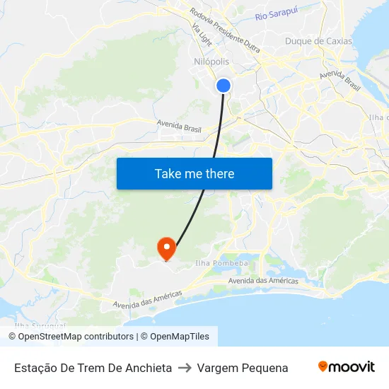 Estação De Trem De Anchieta to Vargem Pequena map
