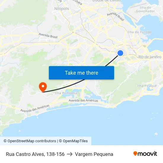 Rua Castro Alves, 138-156 to Vargem Pequena map
