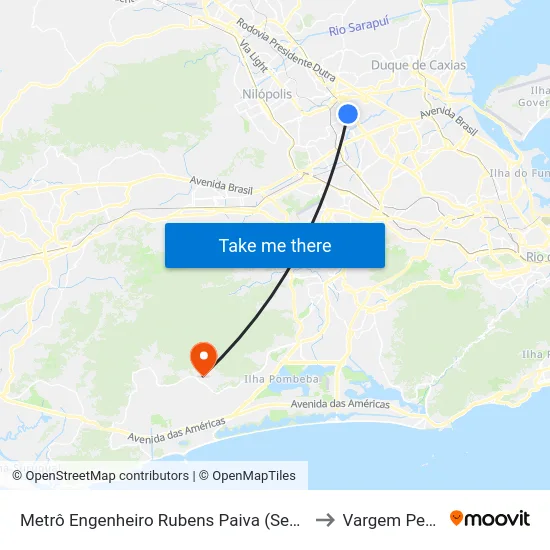Metrô Engenheiro Rubens Paiva (Sentido Pavuna) to Vargem Pequena map