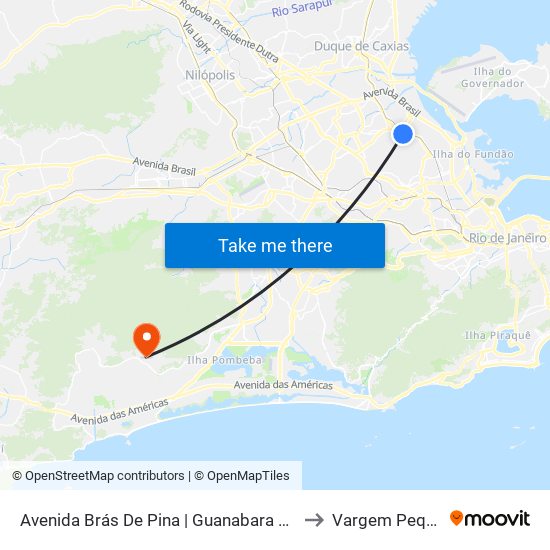Avenida Brás De Pina | Guanabara Da Penha to Vargem Pequena map