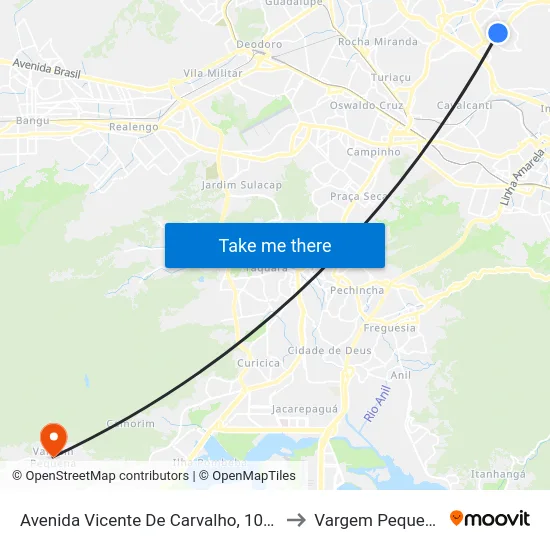 Avenida Vicente De Carvalho, 1086 to Vargem Pequena map