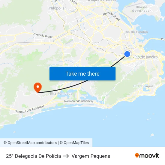 25° Delegacia De Polícia to Vargem Pequena map