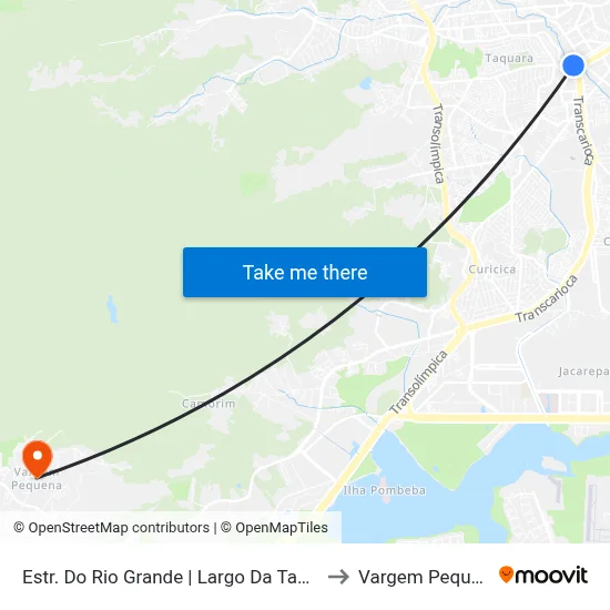 Estr. Do Rio Grande | Largo Da Taquara to Vargem Pequena map