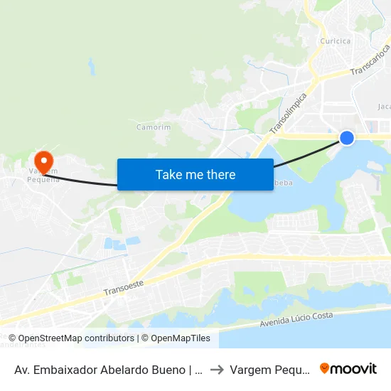 Av. Embaixador Abelardo Bueno | Rio 2 to Vargem Pequena map