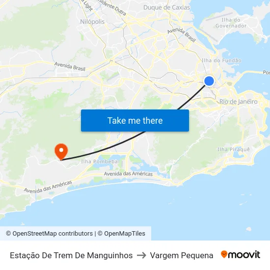 Estação De Trem De Manguinhos to Vargem Pequena map