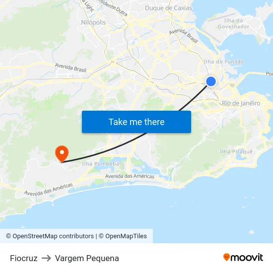 Fiocruz to Vargem Pequena map